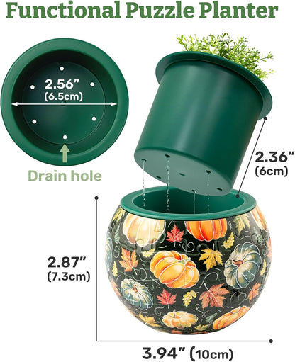 PieceRelax 3D Puzzle Planter – 80-Piece Decorative Plant Pot