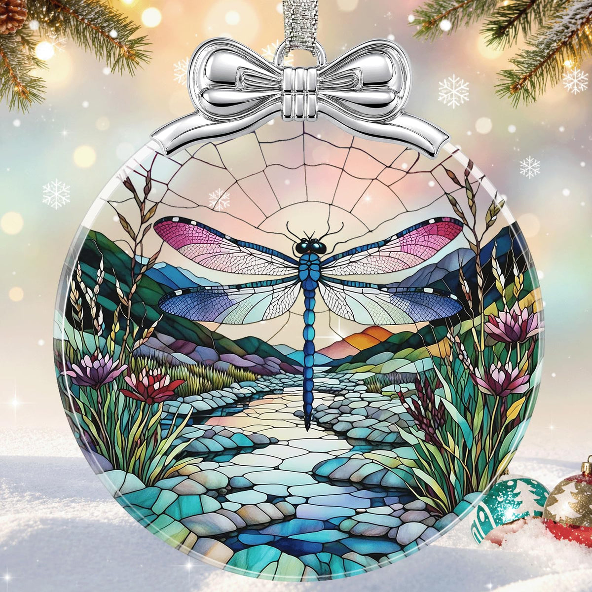 Dragon & Book Christmas Ornament 2026 Glass - Christmas Tree Decorations