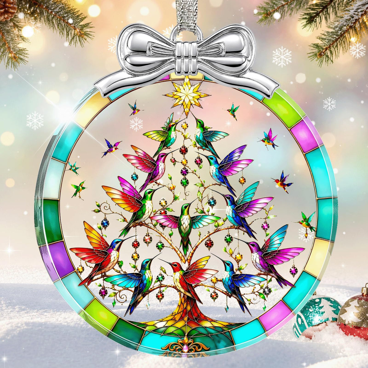 Dragon & Book Christmas Ornament 2026 Glass - Christmas Tree Decorations