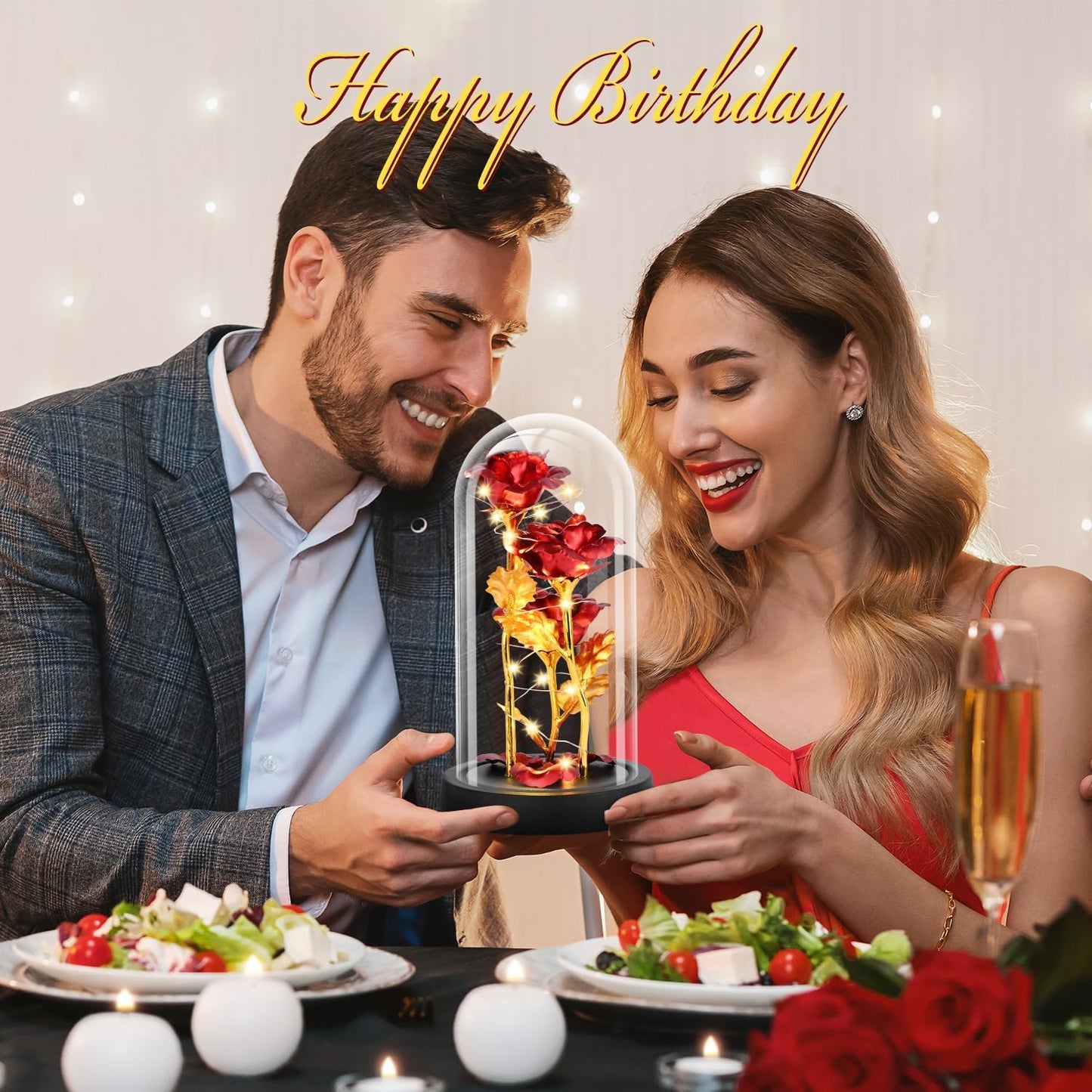 Rose Flower in Glass Dome - Romantic Gifts