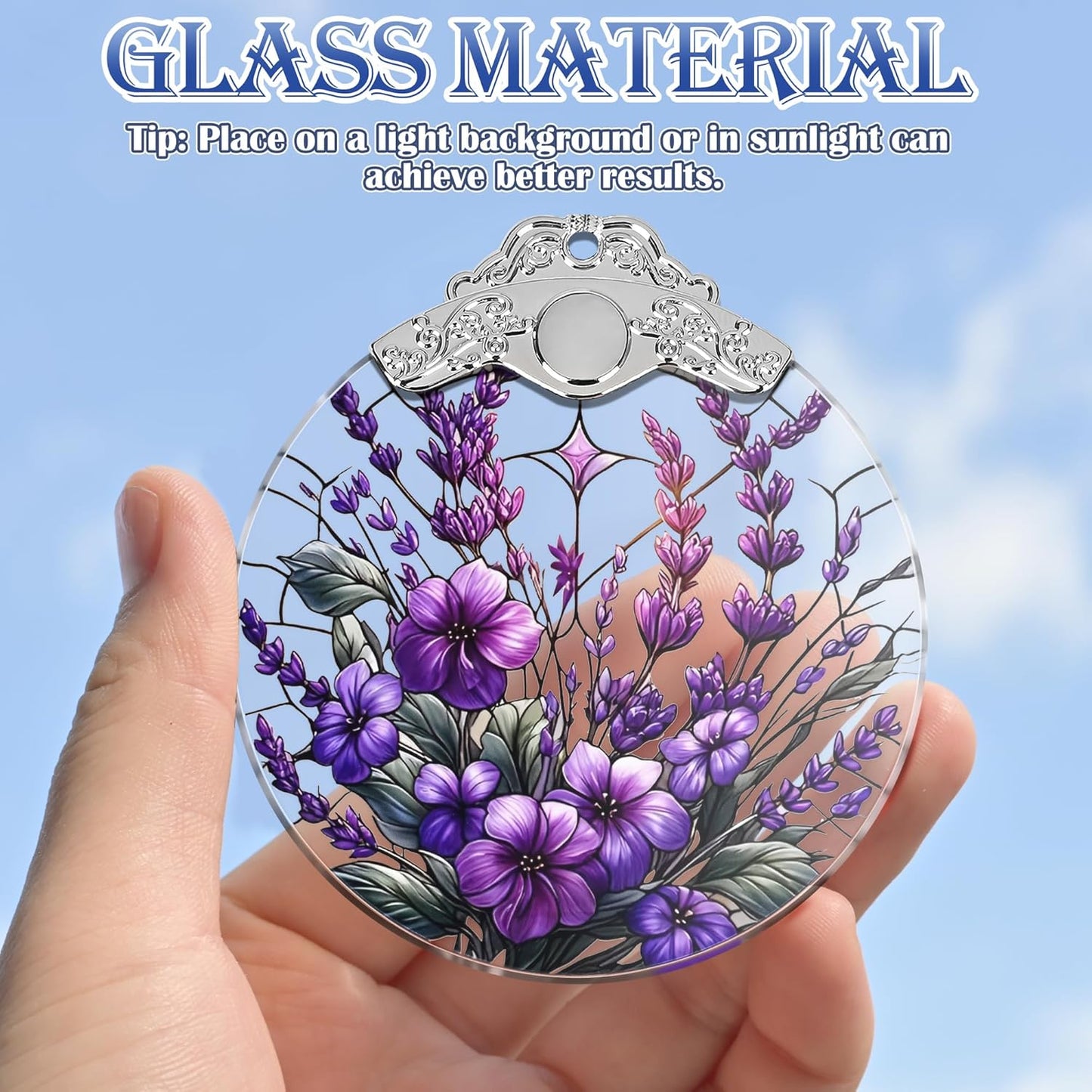 Violet Stained Glass Christmas Ornament