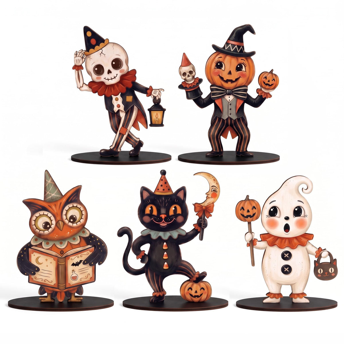 Wooden Halloween Decor Small Halloween Signs Indoor Decor Black Cat Pumpkin