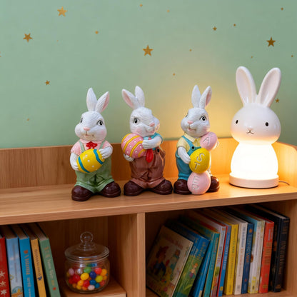 Easter- Cartoon Rabbit Holding Egg Resin Ornament for Home & Garden