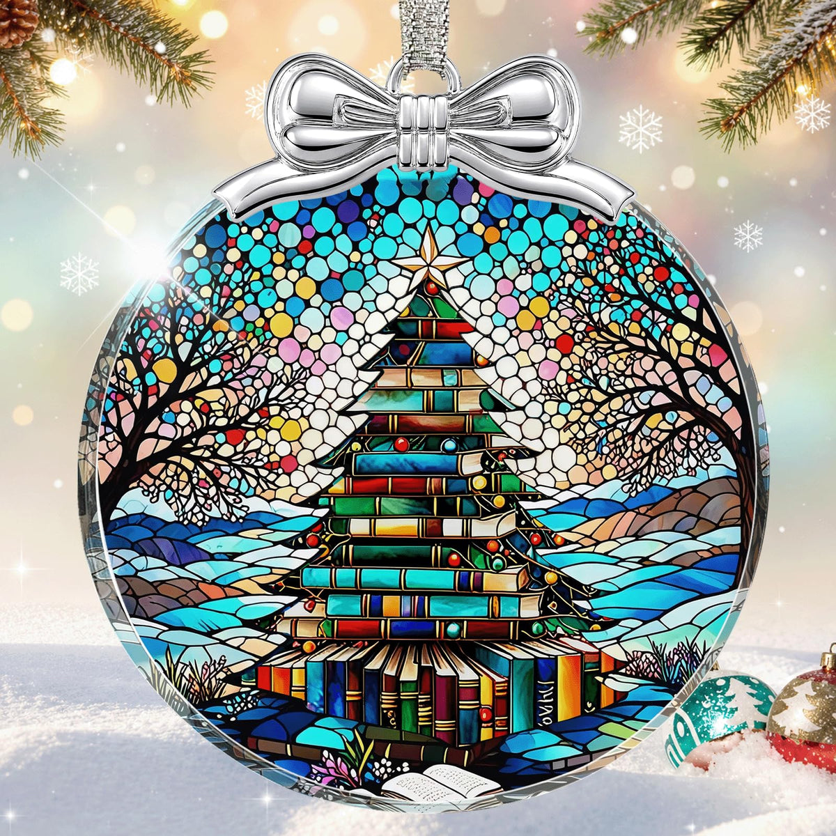 Dragon & Book Christmas Ornament 2026 Glass - Christmas Tree Decorations