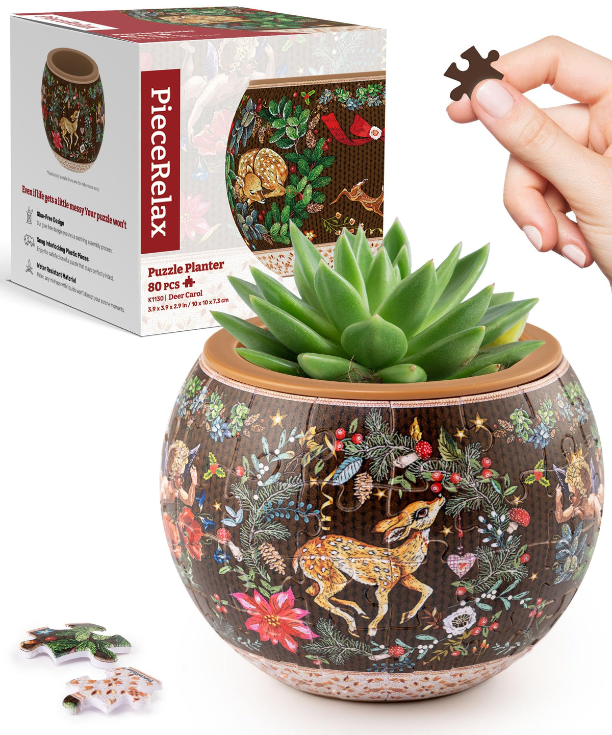 PieceRelax 3D Puzzle Planter – 80-Piece Decorative Plant Pot