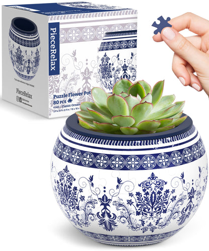 PieceRelax 3D Puzzle Planter – 80-Piece Decorative Plant Pot