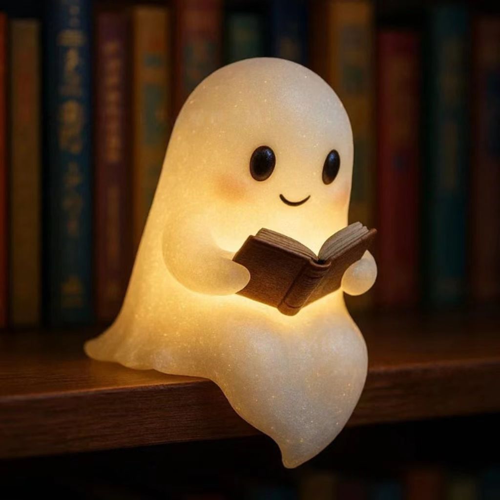 Healing Ghost Reading Lamp - Resin Craftsmanship Guards Your Cozy Reading Moments