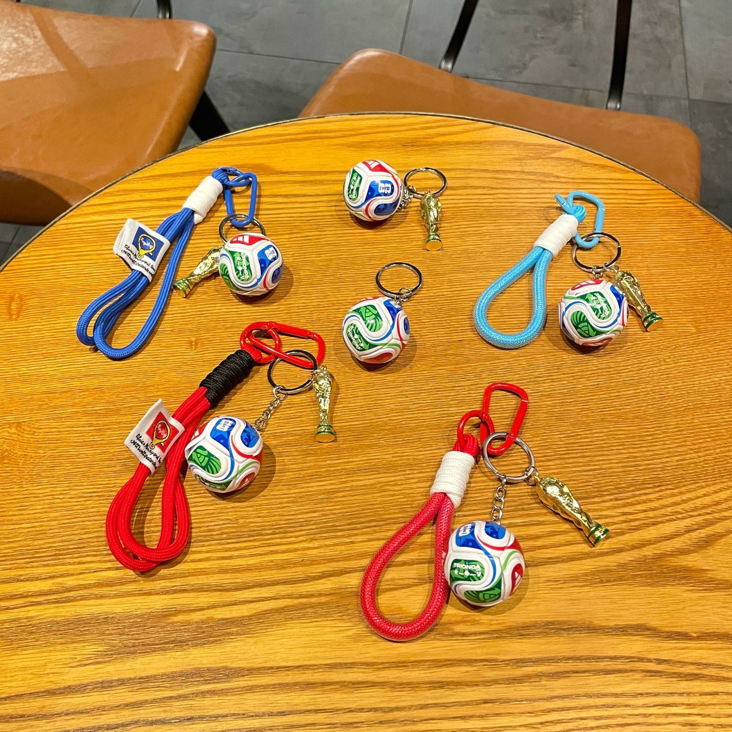 2026 World Cup Football Keychain – Trophy Pendant Soccer Ball Key Ring