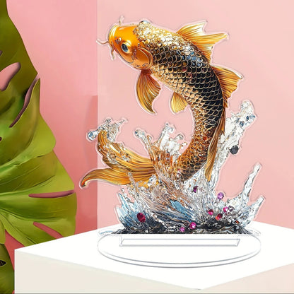Golden Koi Fish Premium 2D Acrylic Ornament