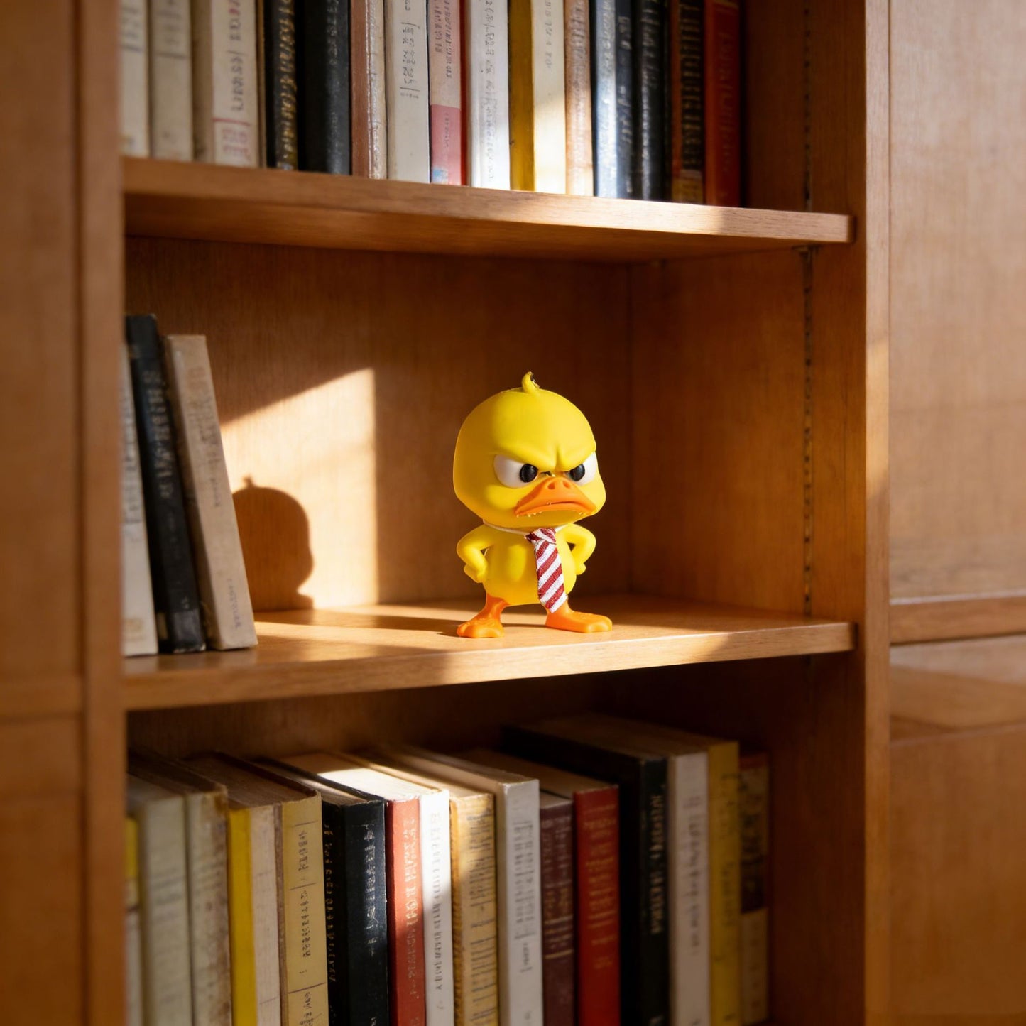 3D Printed Cute Tie Duck Figurine – Novelty Desk & Shelf Decor Ornament