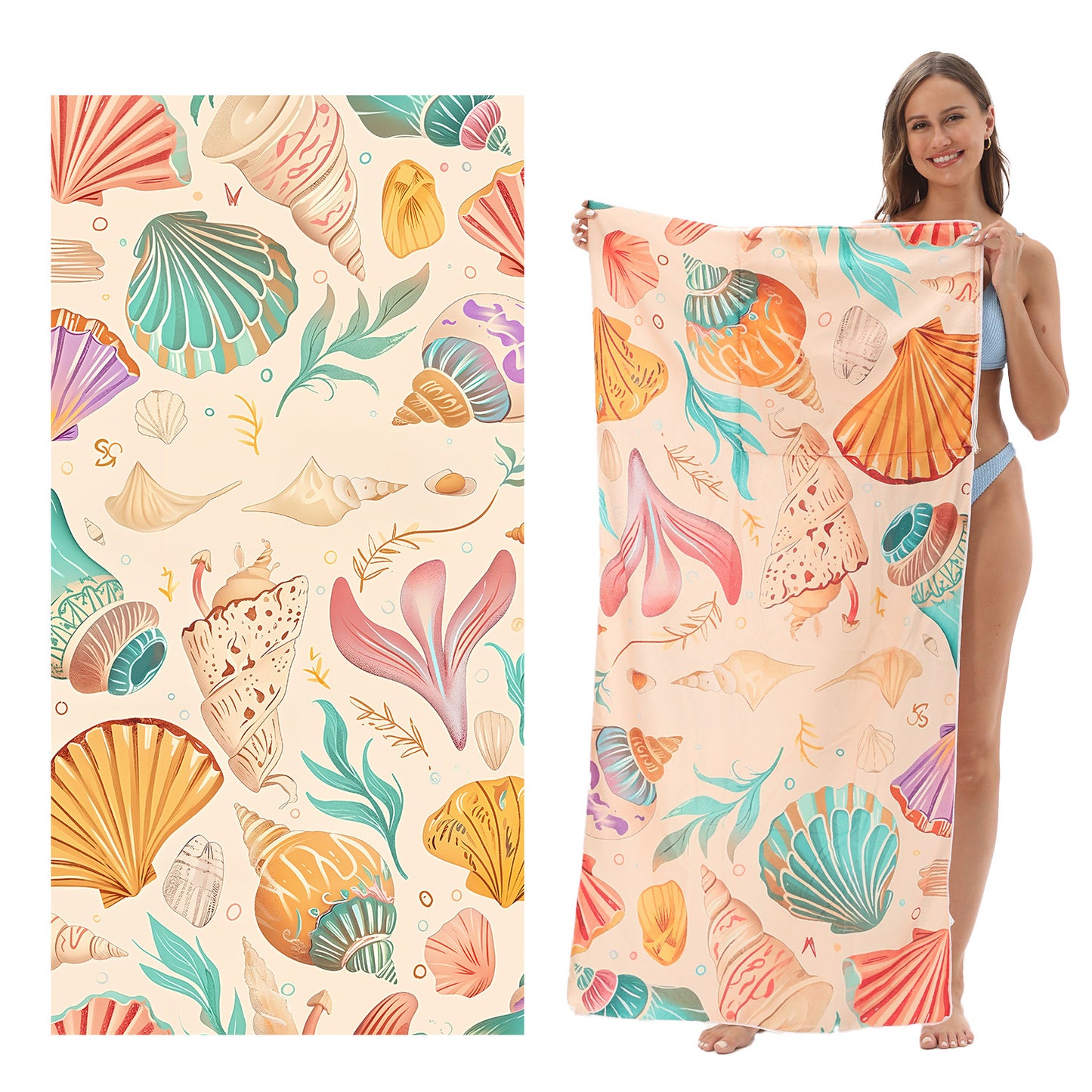 80X160cm large size foldable beach towel printed bath towel integrated beach towel integrated bag portable