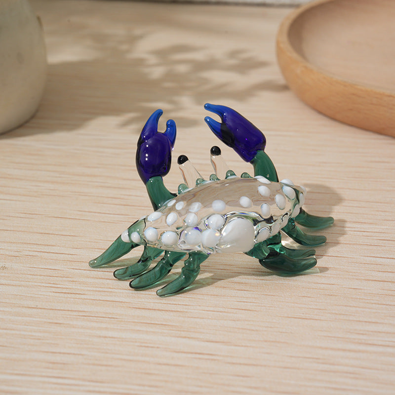 Handmade glass crab ornament aquarium tank landscaping glass sculpture home desktop decoration