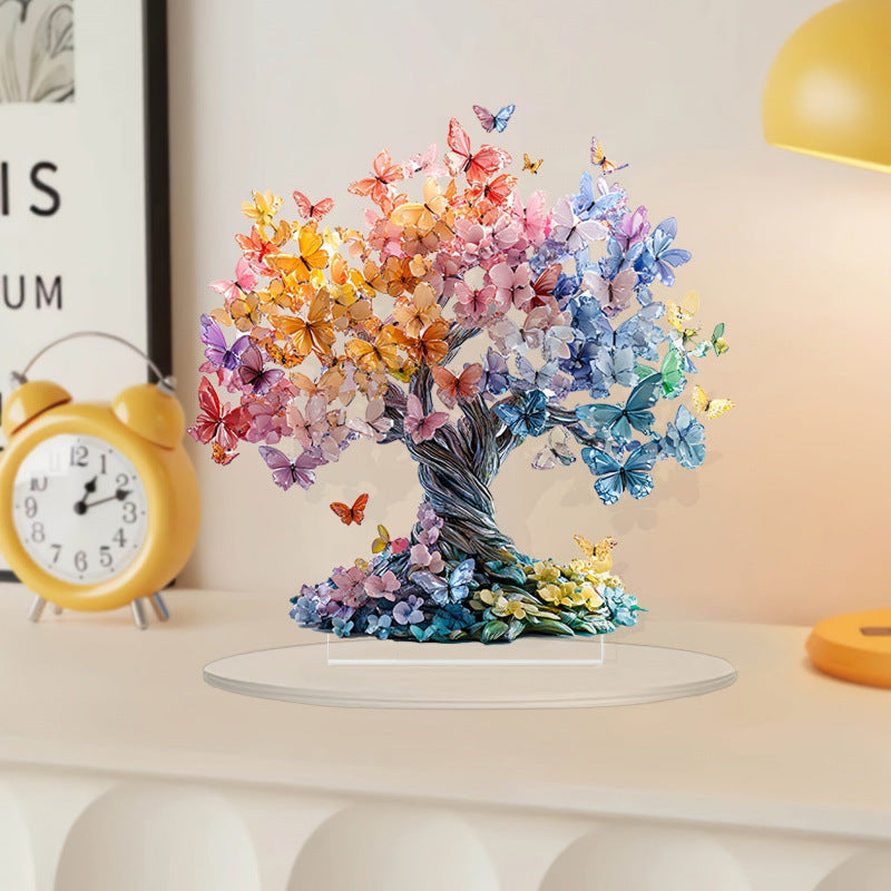 Crystal Butterfly Lucky Tree - Tree of Life Desktop Decoration