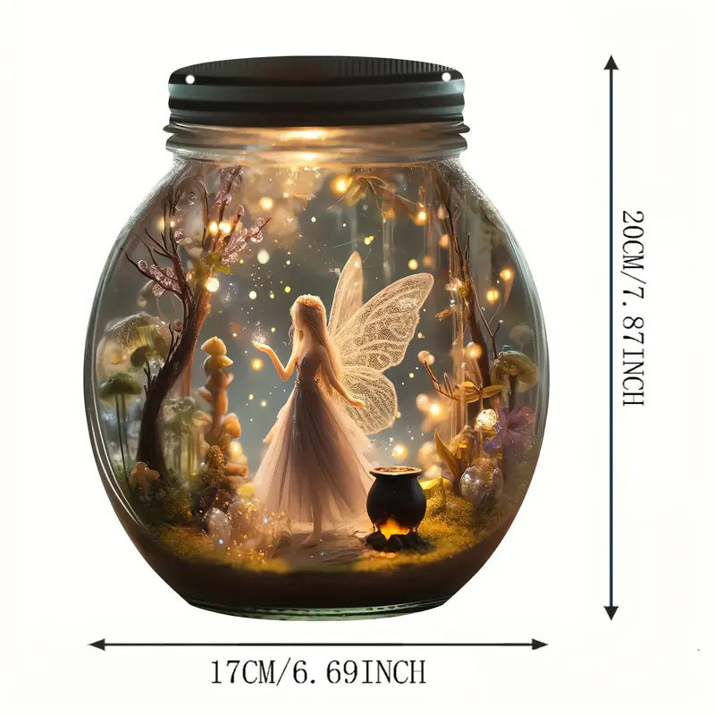Fairy Snow White Mason Jar Hanging Ornament
