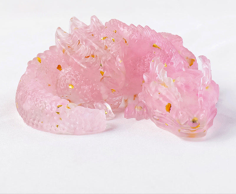 Natural Crystal Gravel Glue Flying Dragon Ornaments