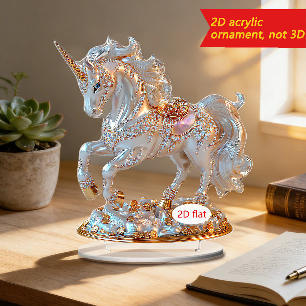 Sparkle Unicorn Acrylic Figurine | Crystal Window Hanging Decor
