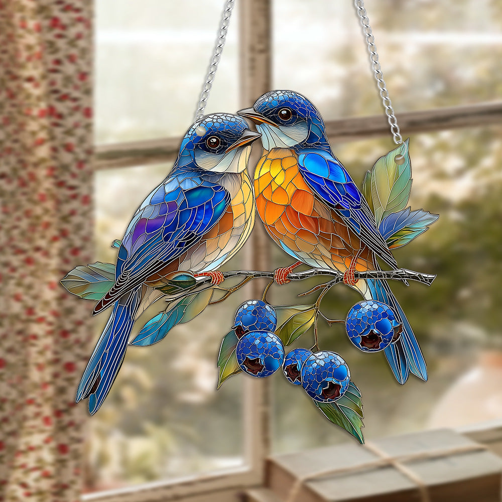 Colorful Bird Acrylic Hanging Ornament with Chain