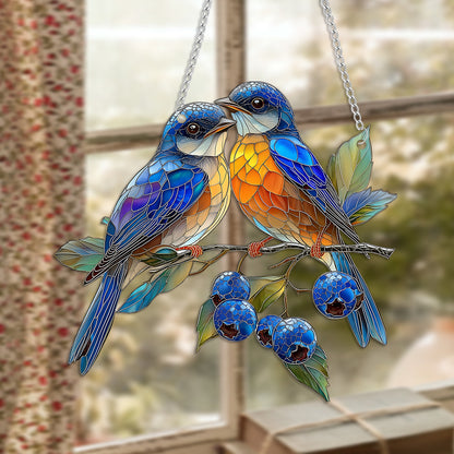 Colorful Bird Acrylic Hanging Ornament with Chain