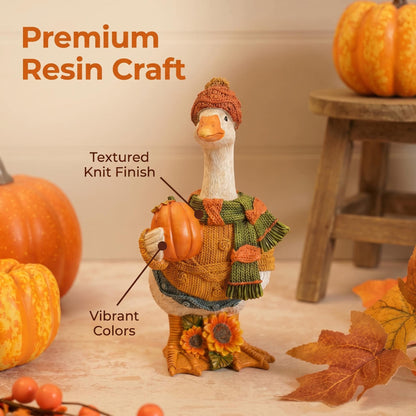 Autumn Pumpkin Duck Resin Ornament – Halloween Seasonal Home Decor