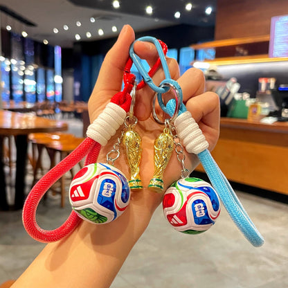 2026 World Cup Football Keychain – Trophy Pendant Soccer Ball Key Ring
