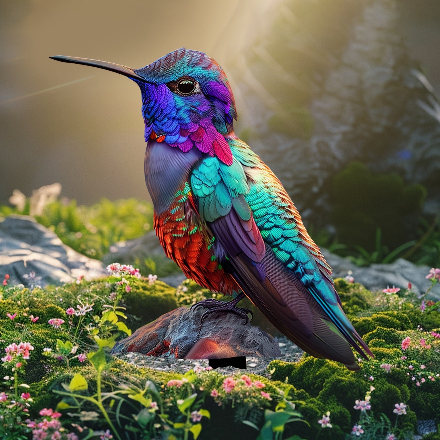 Birdy - Charming Hummingbird Acrylic Garden Indoor and Outdoor 2D Acrylic Decoration