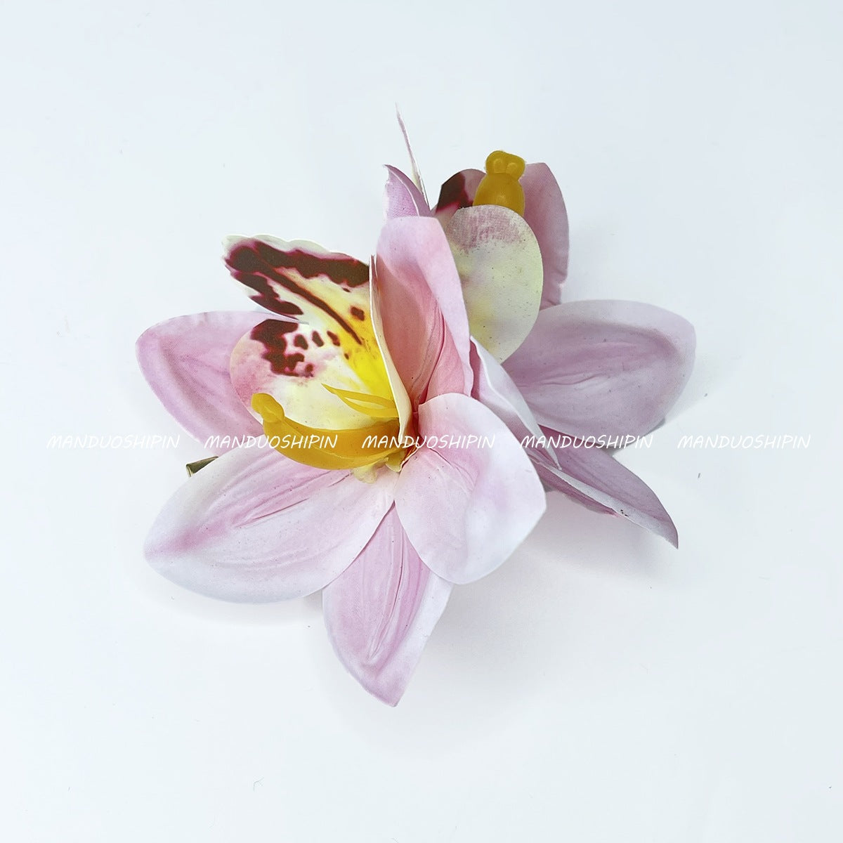 Double Orchid Hairpin Bohemian Holiday Style Hairpin Photo Hair Accessories Shiny Flower Side Clip