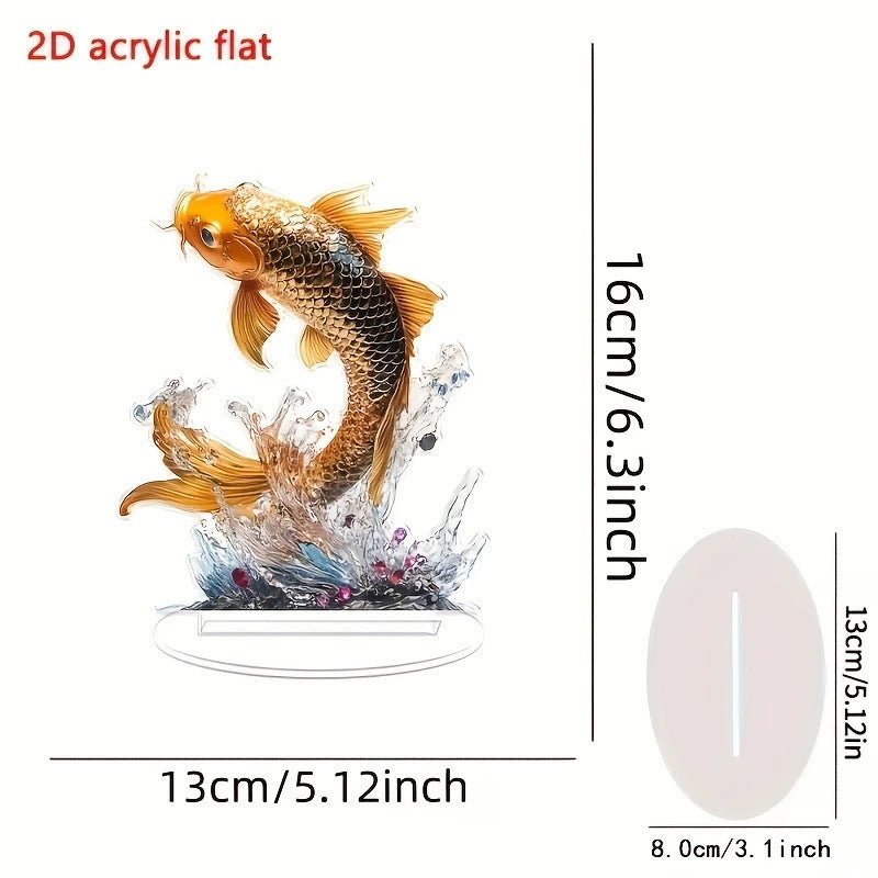 Golden Koi Fish Premium 2D Acrylic Ornament