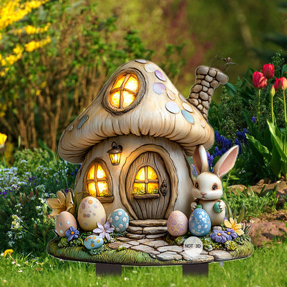 Fairy Tale Forest Mushroom House Ground-Standing 2D Acrylic Garden and Yard Lawn Flower Pot Decorative Accent