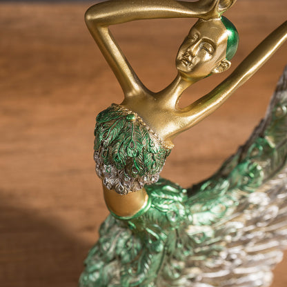 Elegant Peacock Art Figurine Dancer Statue Decorative Home