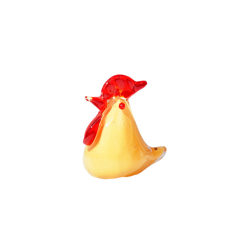 GlassyNest - Modern Simple Glazed Crystal Chicken Ornament