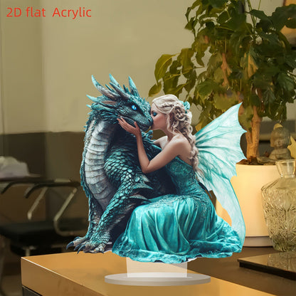 Little Blue Dragon and Beautiful Fairy Acrylic 2D Decorations