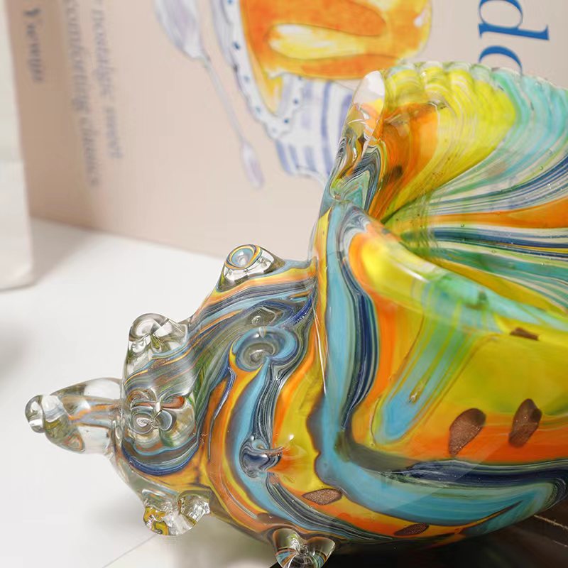 Handmade Glass Sea Shell & Conch Ornaments | Coastal Glass Art Decor