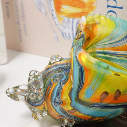 Handmade Glass Sea Shell & Conch Ornaments | Coastal Glass Art Decor