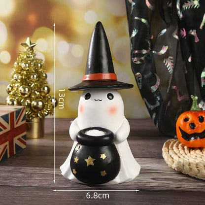 Halloween Glowing Ghost Figurine – Outdoor Standing Resin Porch & Garden Decor