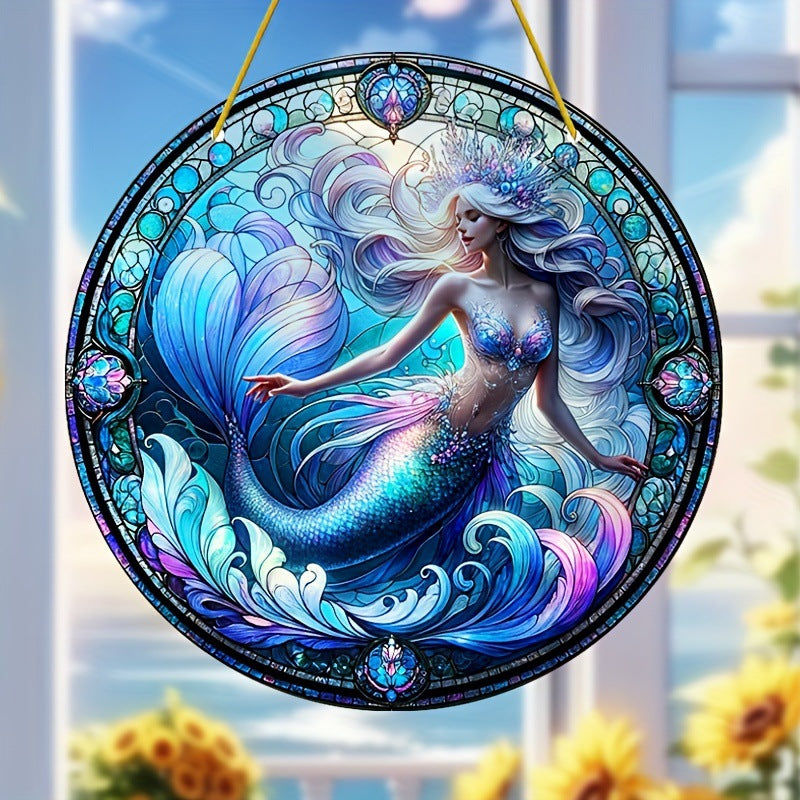 Oceanic Blue Mermaid Acrylic Hanging Ornament