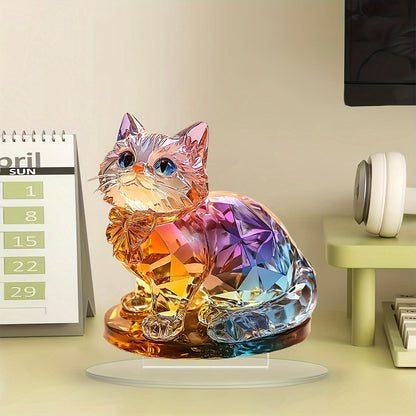 Lumi #1 Kawaii Cat Acrylic Stand – Cute Desk Decor for Bedroom, Shelf & Office Display