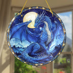 Stardrake dragon ornament hanging beside an indoor window