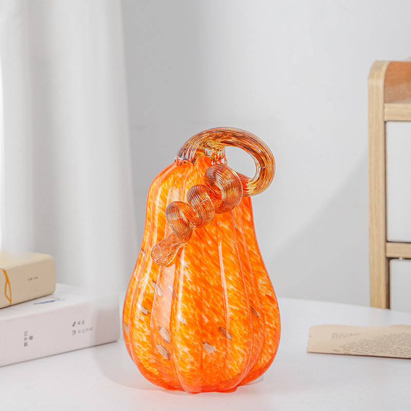 Pure handmade glass pumpkin ornament pastoral color pumpkin ornament