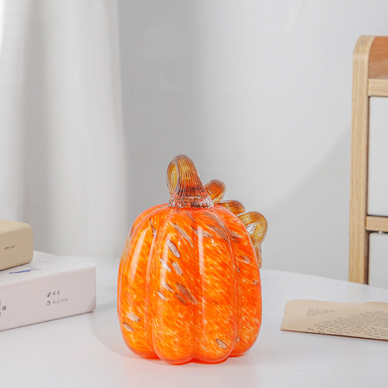 Pure handmade glass pumpkin ornament pastoral color pumpkin ornament
