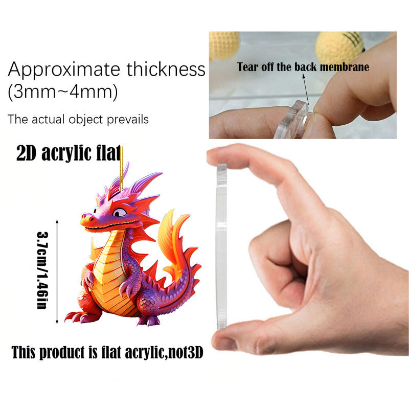 Advent Blind Box: 24 Cute Dragon Baby Acrylic Ornaments for Christmas Decor