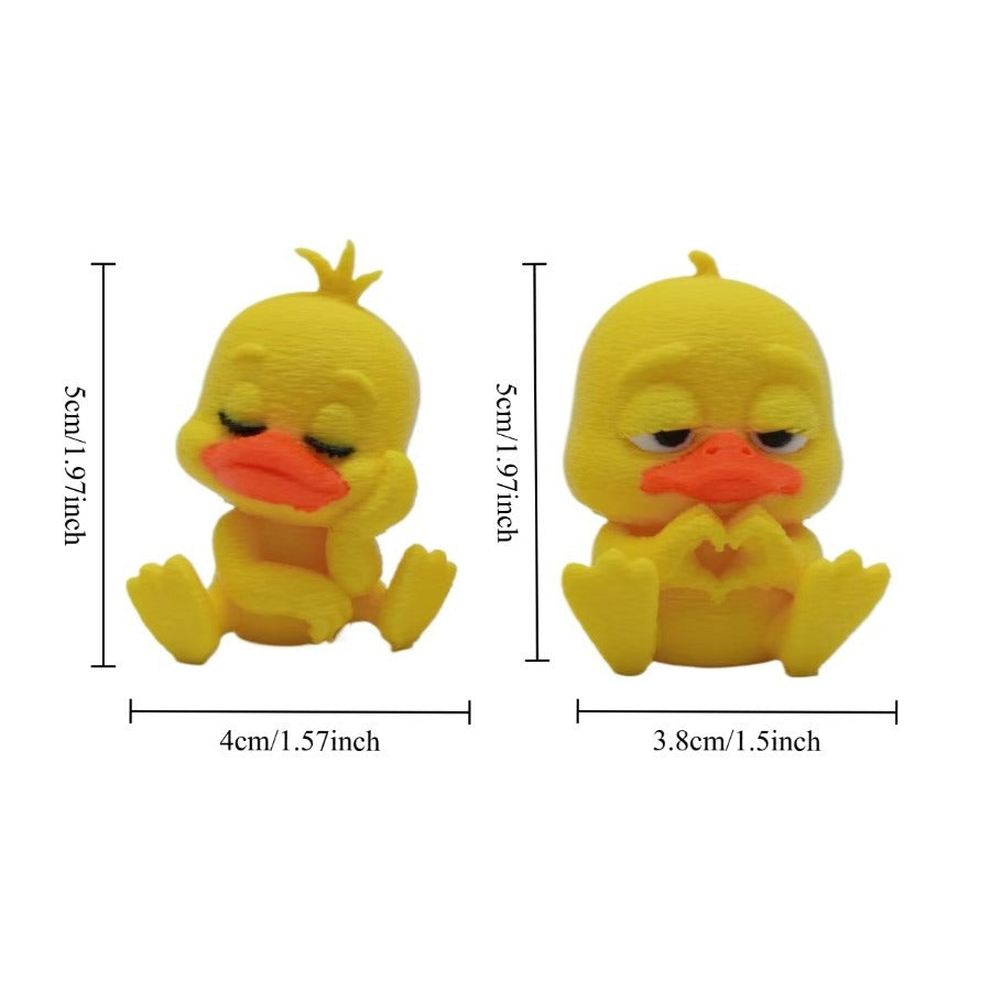 A cute playful and fun little heart-shaped duck figurine perfect for home decor