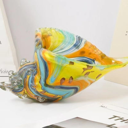 Handmade Glass Sea Shell & Conch Ornaments | Coastal Glass Art Decor