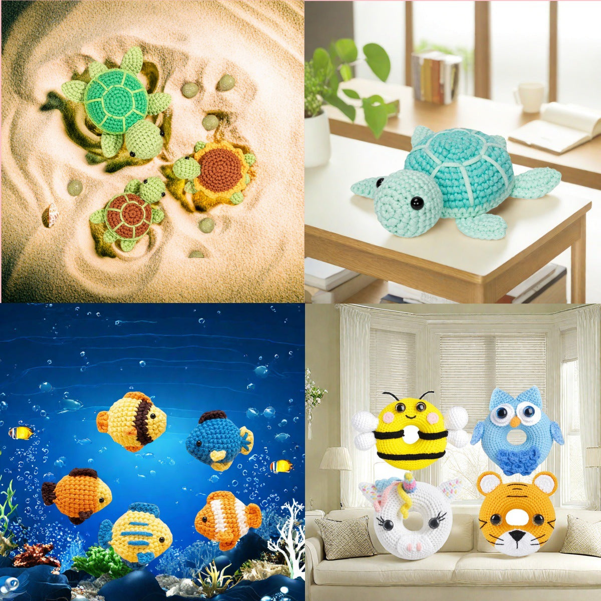 Wool hand-woven small animal doll DIY handmade crochet wool bag material package