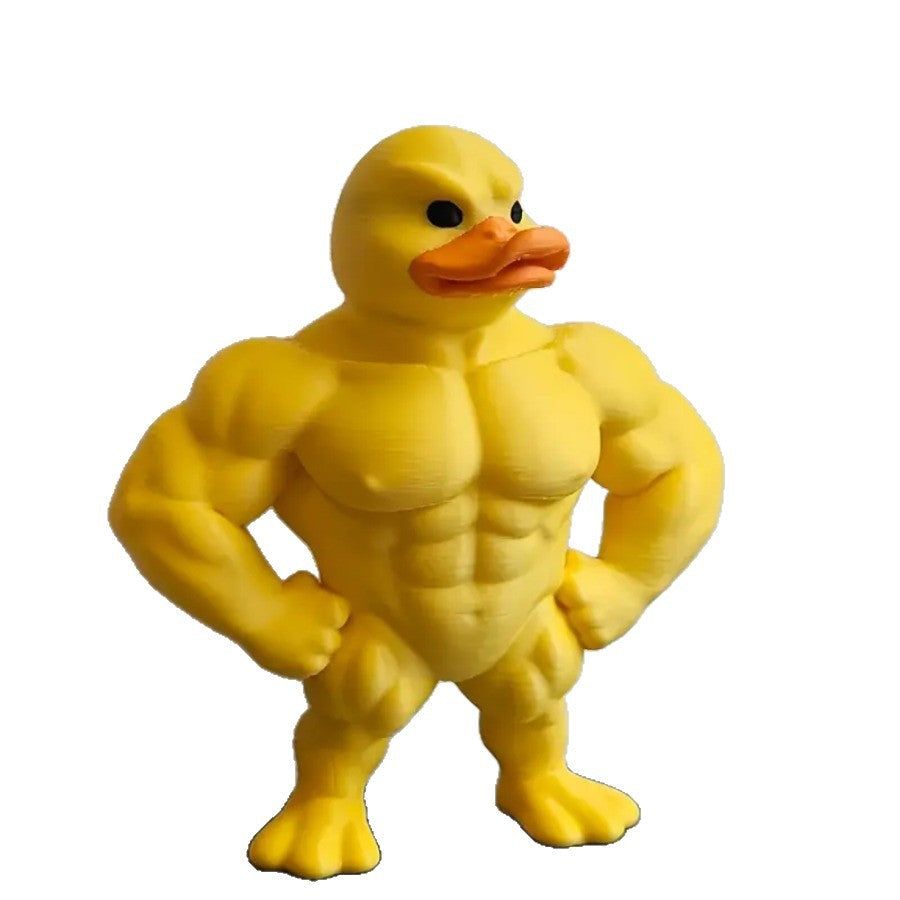 Funny Muscle Duck Statue – Yellow Bodybuilder Gym Duck Desk Hilarious Office Accessories