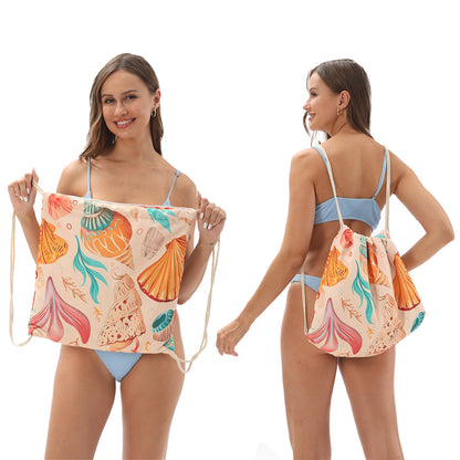 80X160cm large size foldable beach towel printed bath towel integrated beach towel integrated bag portable