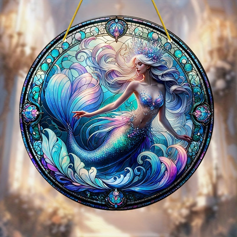 Oceanic Blue Mermaid Acrylic Hanging Ornament