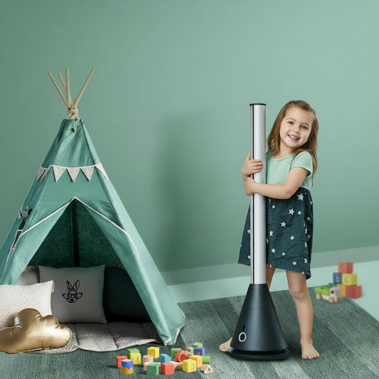 Floor-Standing Silent Bladeless Fan – Blade-Free Design, Gentle Breeze, Undisturbed Sleep All Night Long