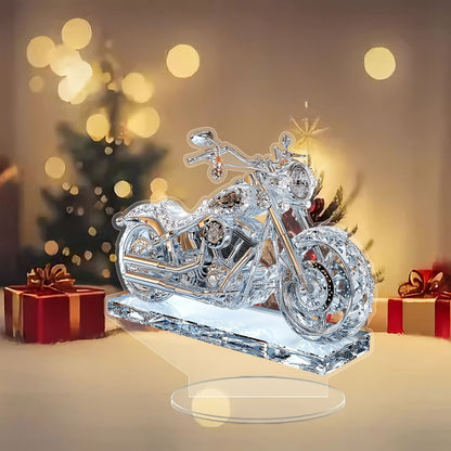Crystal Clear Motorcycle 2D Desktop Ornament