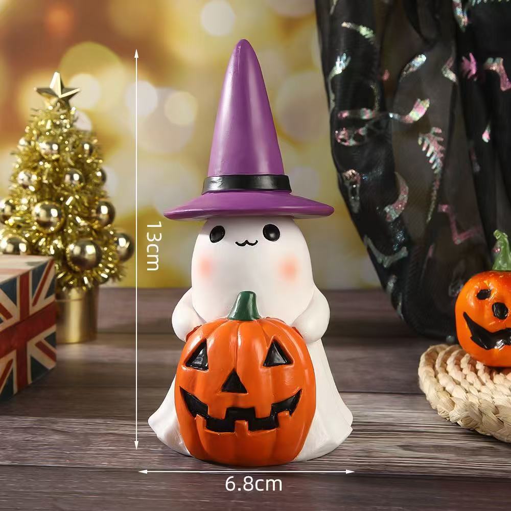 Halloween Glowing Ghost Figurine – Outdoor Standing Resin Porch & Garden Decor
