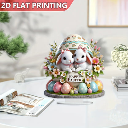 Cross-Border Easter Bunny Egg 2D Flat Acrylic Home Decor